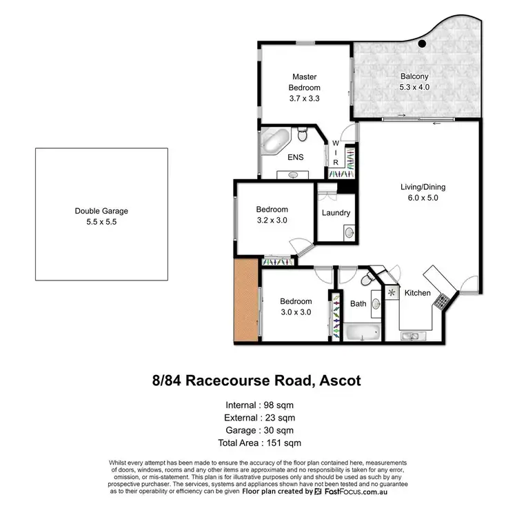 Floorplan of Homely unit listing, 8/84 Racecourse Road, Ascot QLD 4007