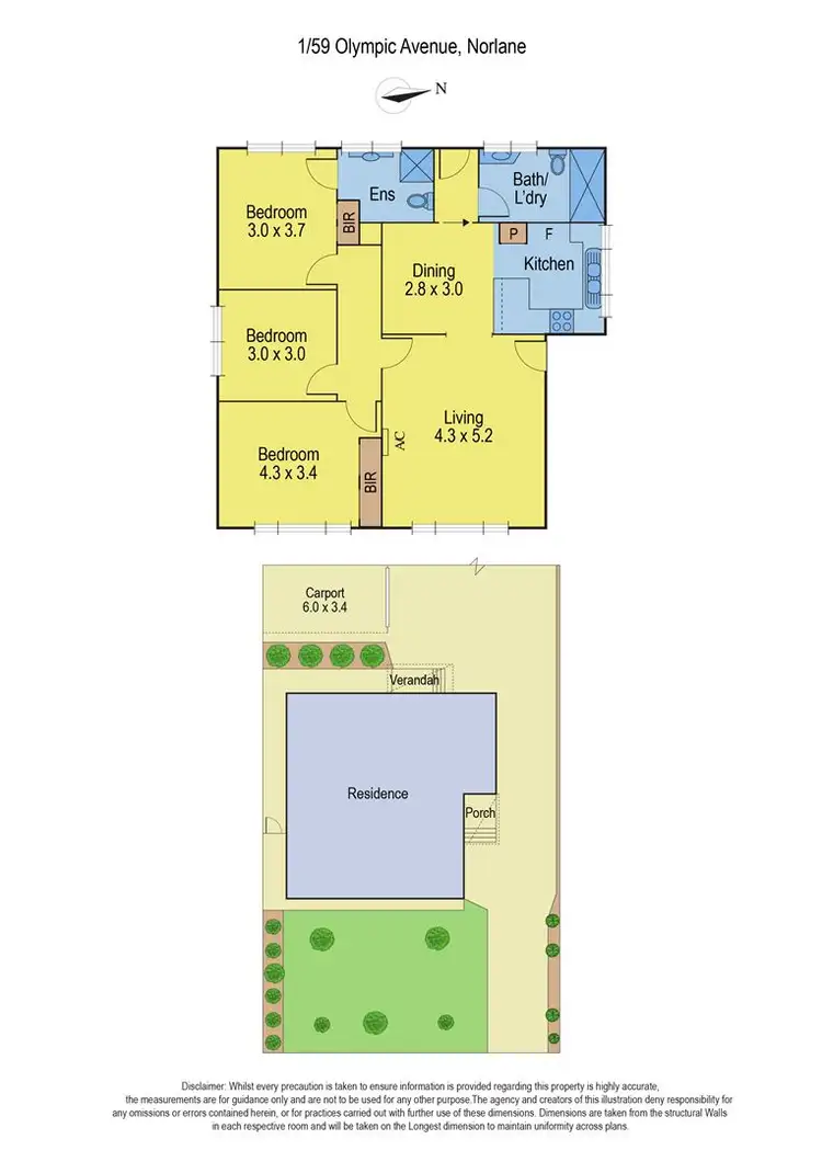 Floorplan of Homely unit listing, 1/59 Olympic Avenue, Norlane VIC 3214