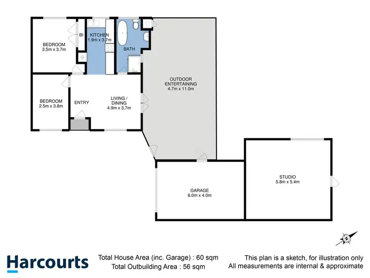 Floorplan of Homely unit listing, 2/54 Rialannah Road, Mount Nelson TAS 7007