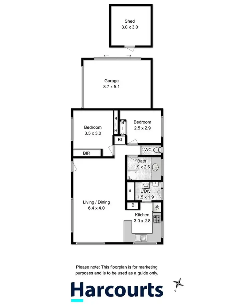 Floorplan of Homely unit listing, 1/14 Heysen Court, Glenorchy TAS 7010