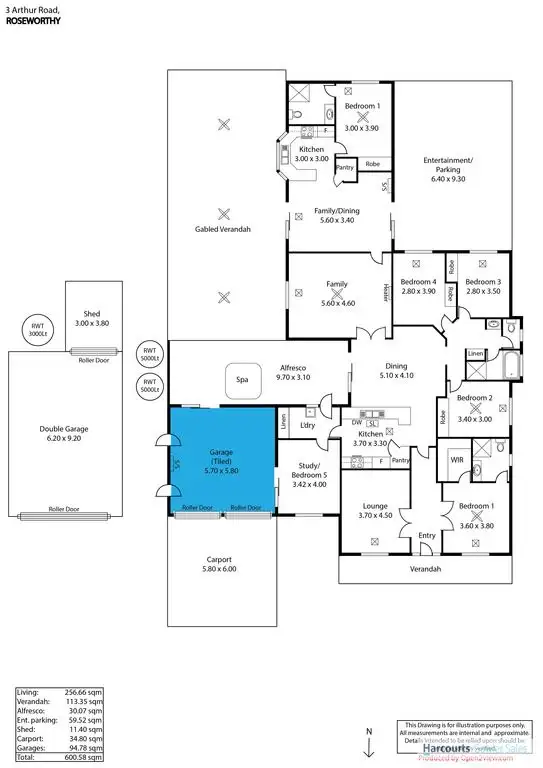 Floorplan of Homely house listing, 3 Arthur Road, Roseworthy SA 5371