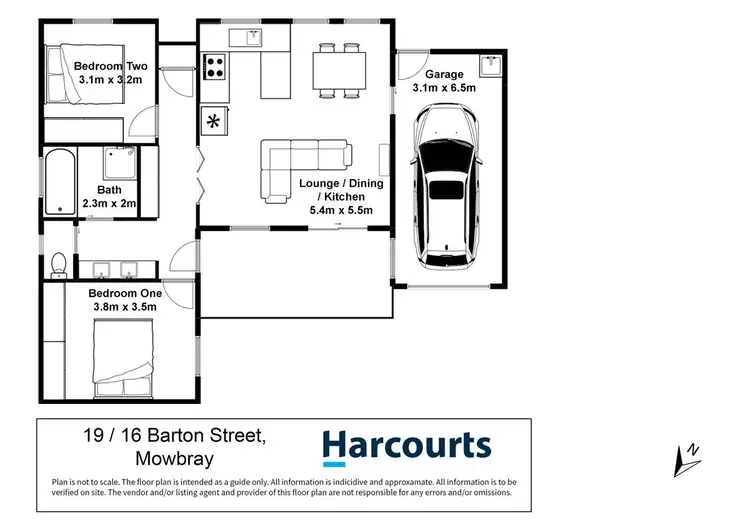 Floorplan of Homely unit listing, 19/16 Barton Street, Mowbray TAS 7248