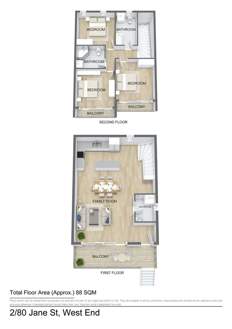 Floorplan of Homely apartment listing, 80B Jane Street, West End QLD 4101