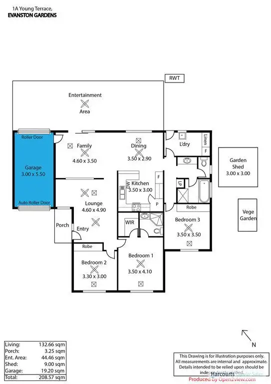 Floorplan of Homely house listing, 1A Young Terrace, Evanston Gardens SA 5116