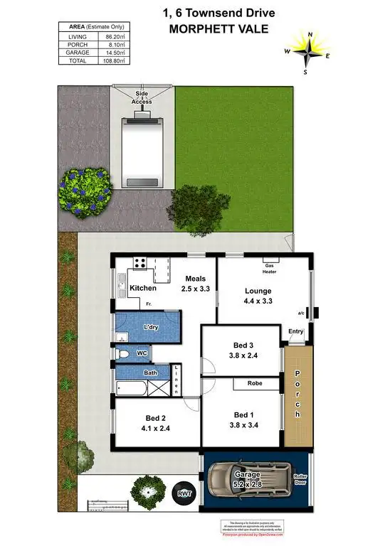 Floorplan of Homely unit listing, 1/6 Townsend Drive, Morphett Vale SA 5162