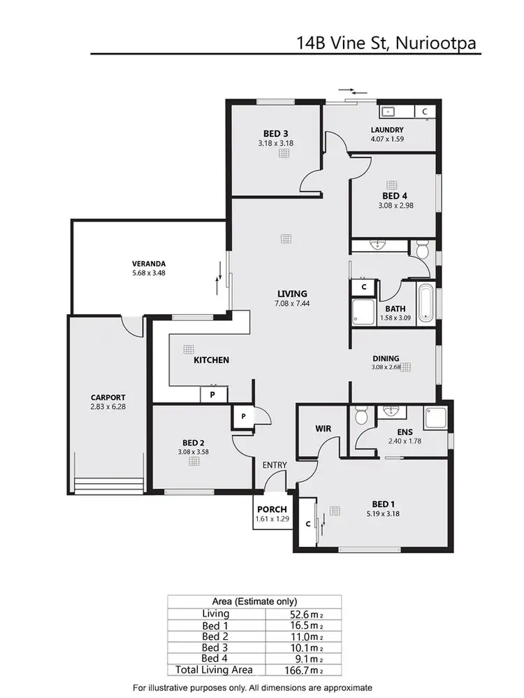 Floorplan of Homely house listing, 14b Vine st, Nuriootpa SA 5355