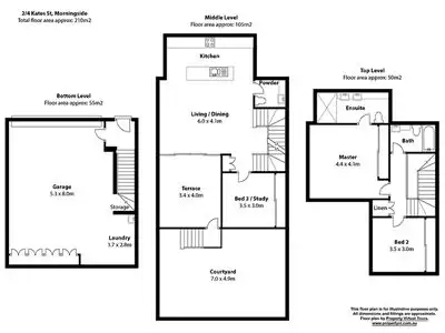 Floorplan of Homely townhouse listing, 2/4 Kates Street, Morningside QLD