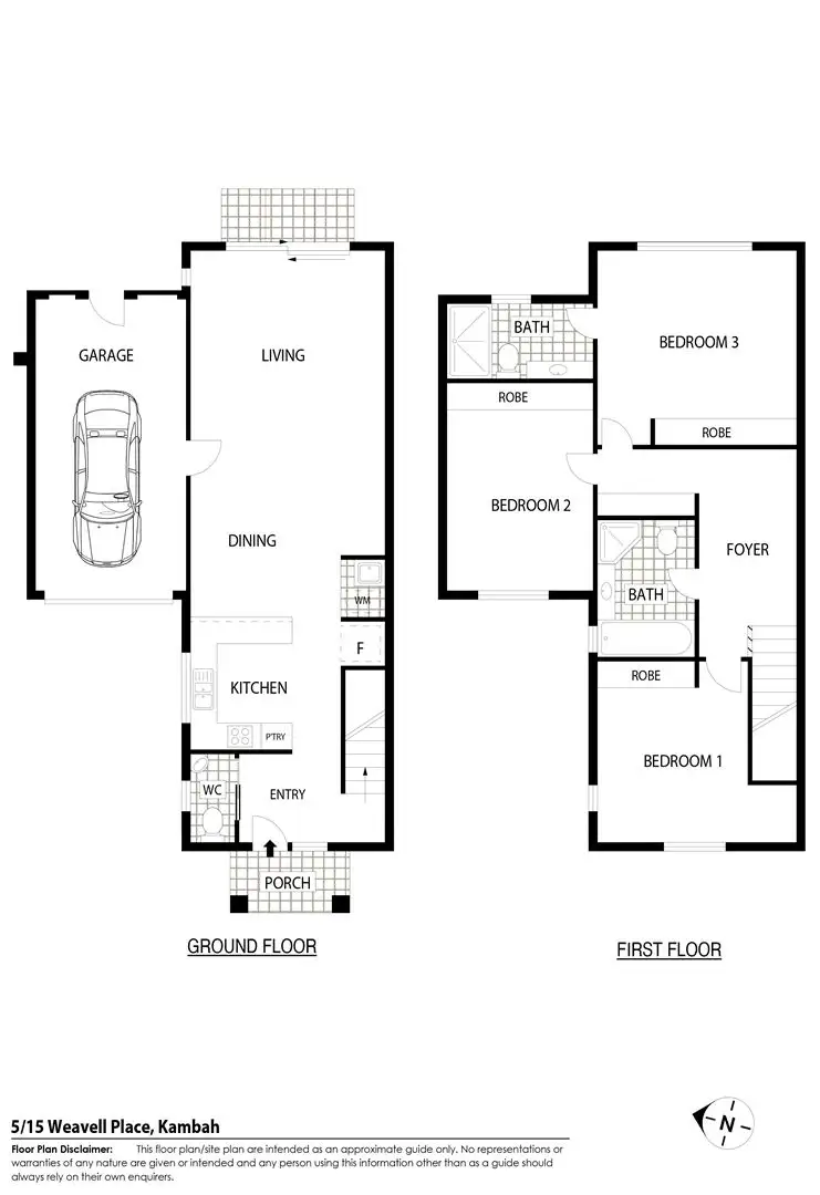 Floorplan of Homely townhouse listing, 5/15 Weavell Place, Kambah ACT 2902
