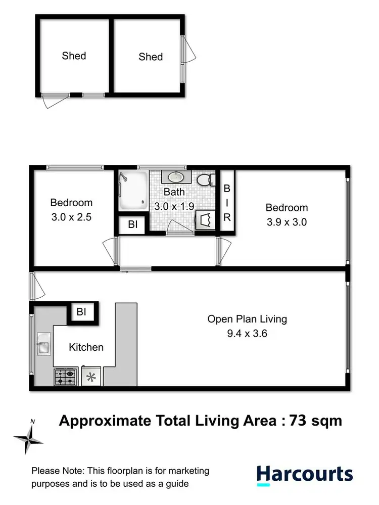 Floorplan of Homely unit listing, 1/15 Sunlea Place, Glenorchy TAS 7010