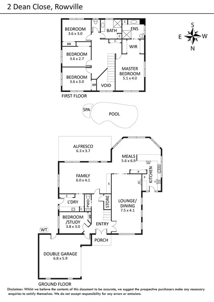 Floorplan of Homely house listing, 2 Dean Close, Rowville VIC 3178