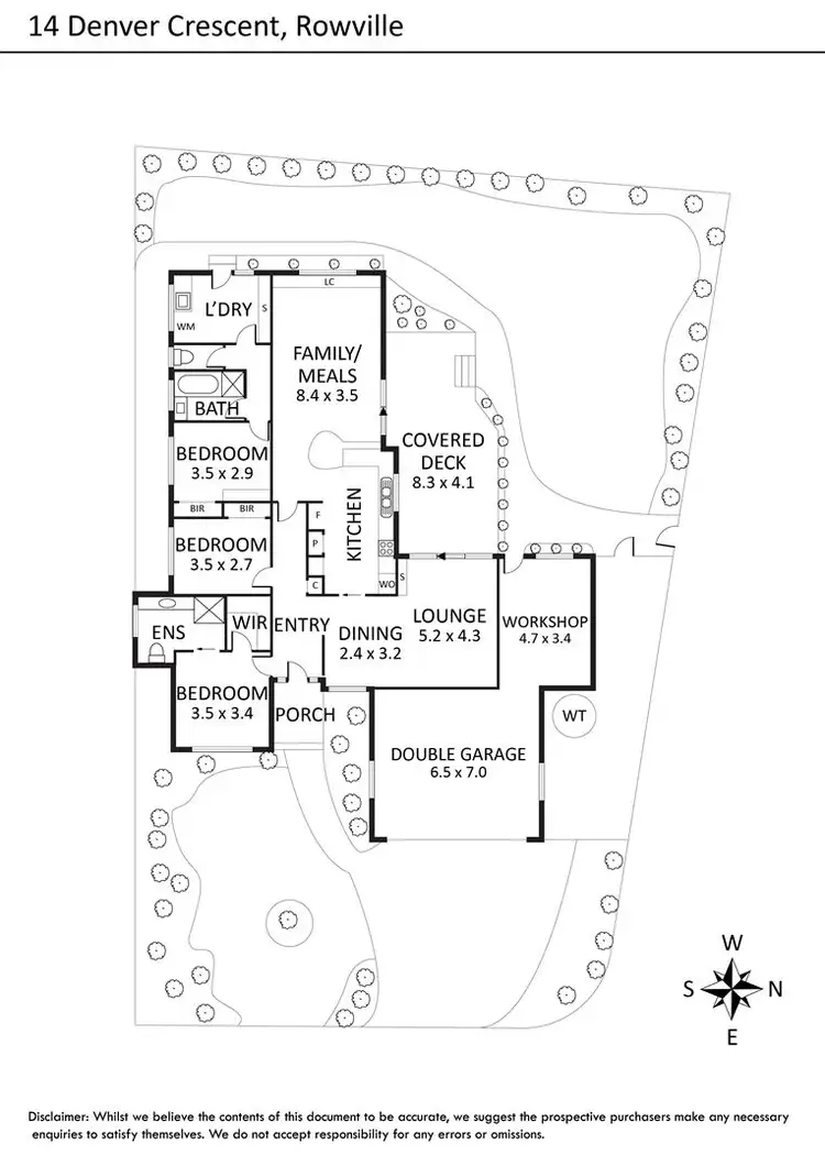 Floorplan of Homely house listing, 14 Denver Crescent, Rowville VIC 3178