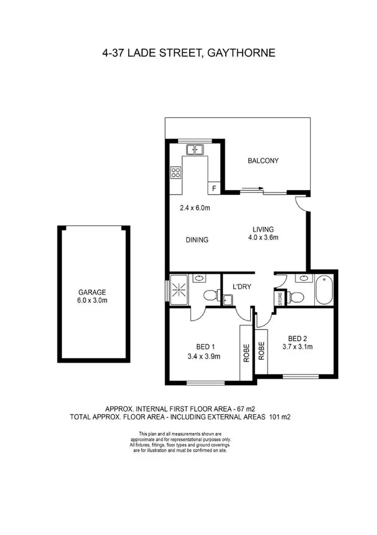 Floorplan of Homely unit listing, 4/37 Lade Street, Gaythorne QLD 4051