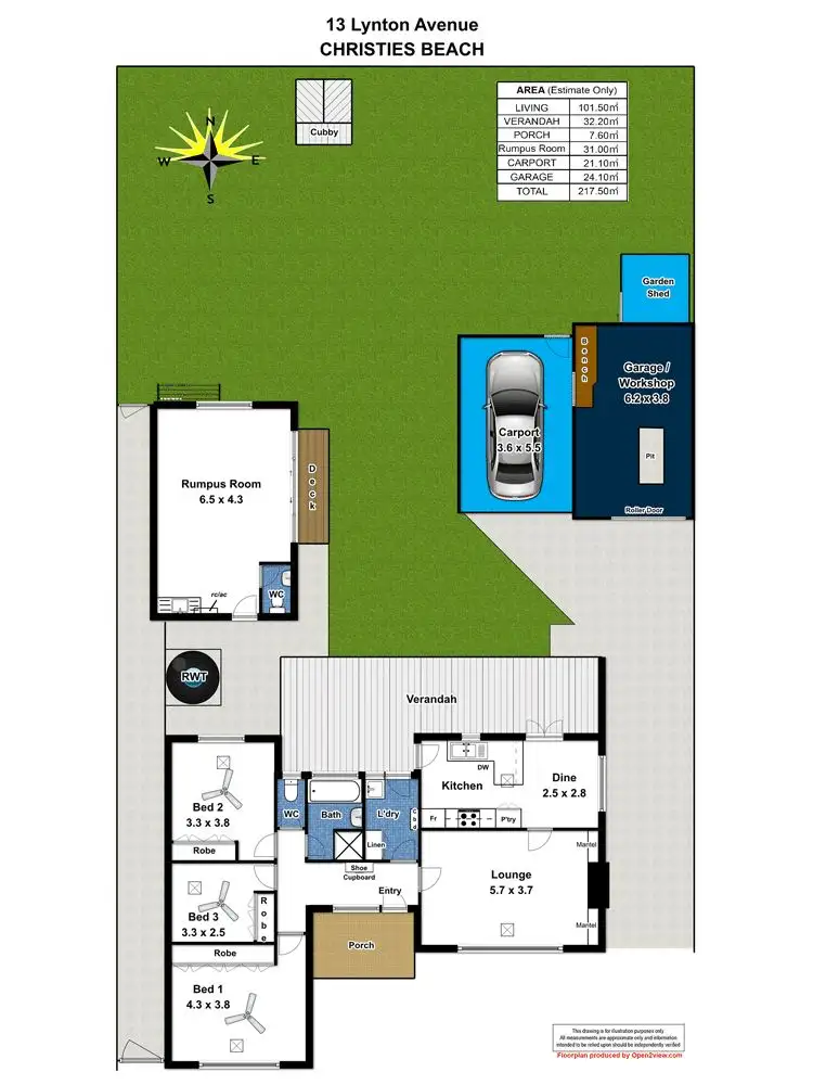 Floorplan of Homely house listing, 13 Lynton Avenue, Christies Beach SA 5165