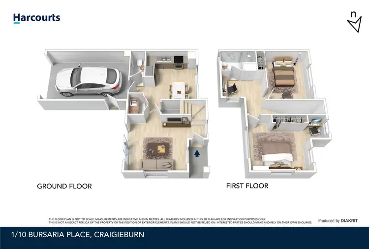Floorplan of Homely townhouse listing, 1/10 Bursaria Place, Craigieburn VIC 3064