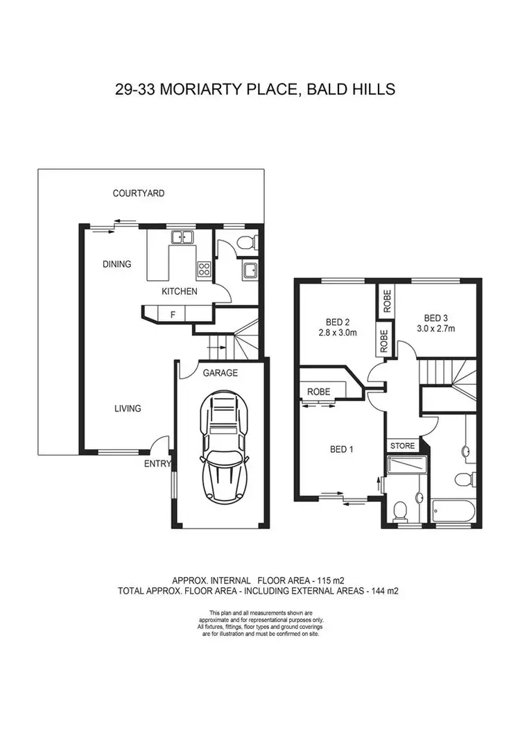 Floorplan of Homely townhouse listing, 29/33 Moriarty Place, Bald Hills QLD 4036
