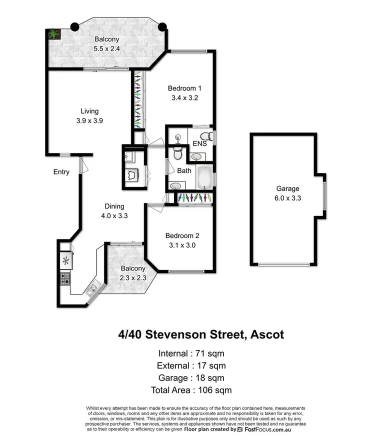Floorplan of Homely unit listing, 4/40 Stevenson Street, Ascot QLD 4007