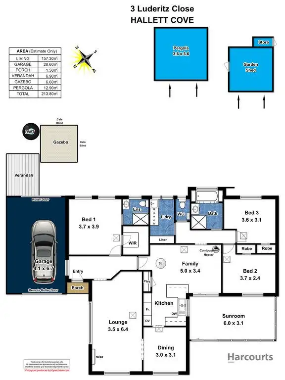 Floorplan of Homely house listing, 3 Luderitz Close, Hallett Cove SA 5158