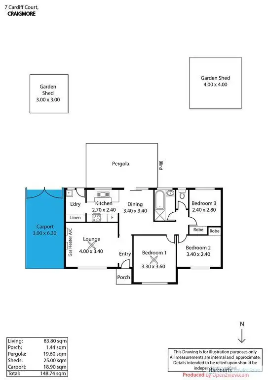 Floorplan of Homely house listing, 7 Cardiff Court, Craigmore SA 5114