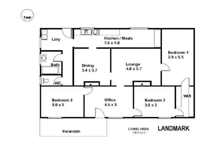Floorplan of Homely house listing, 16 Moss Road, Monash SA 5342