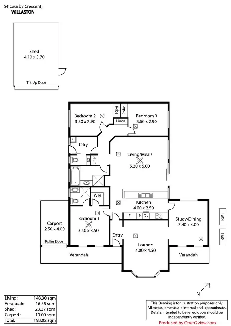 Floorplan of Homely house listing, 54 Causby Crescent, Willaston SA 5118