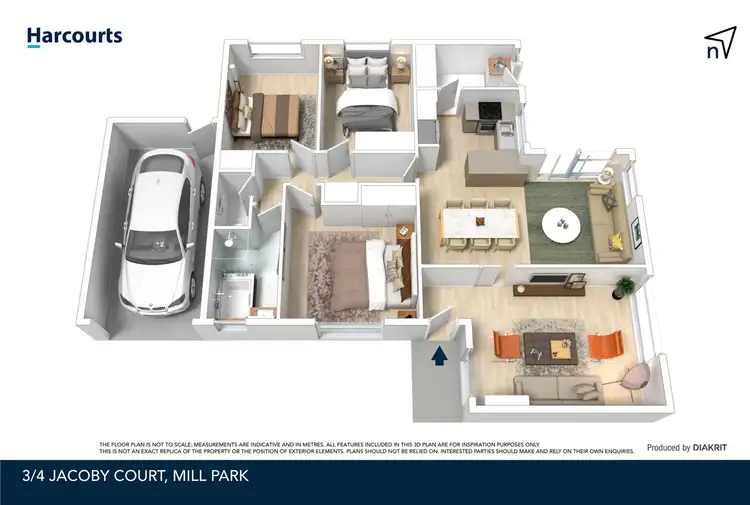 Floorplan of Homely unit listing, 3/4 Jacoby Court, Mill Park VIC 3082