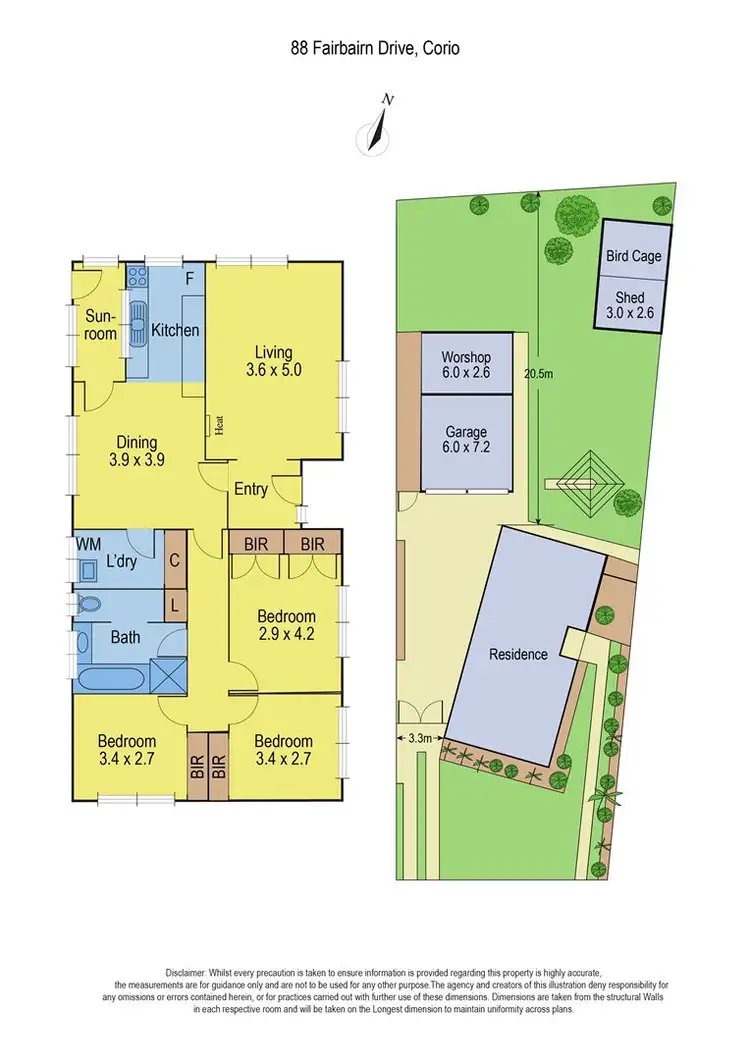 Floorplan of Homely house listing, 88 Fairbairn Drive, Corio VIC 3214