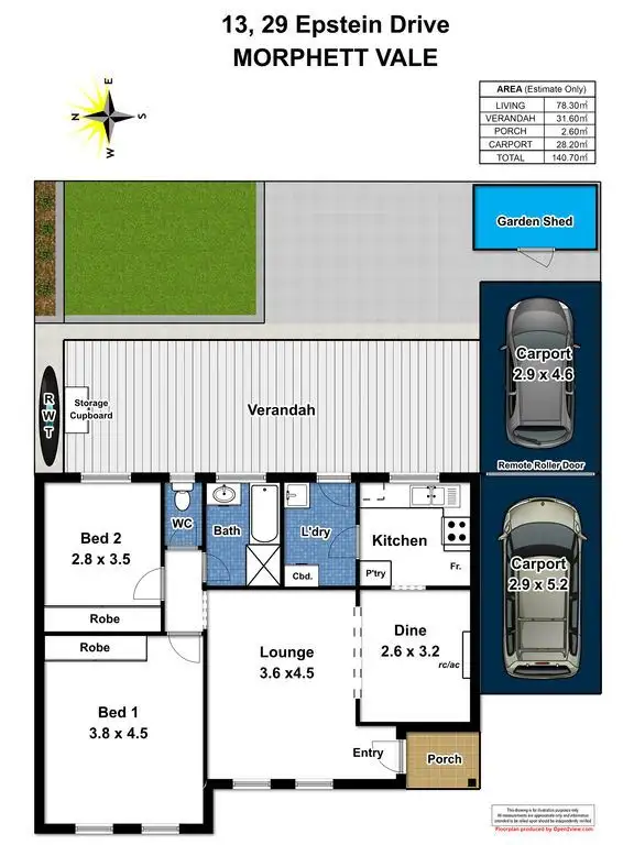 Floorplan of Homely unit listing, 13/29 Epstein Drive, Morphett Vale SA 5162