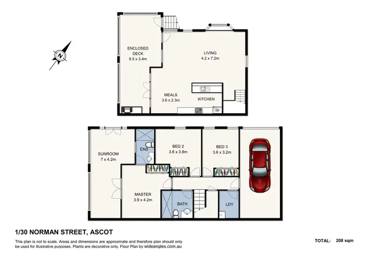 Floorplan of Homely townhouse listing, 1/30 Norman Street, Ascot QLD 4007