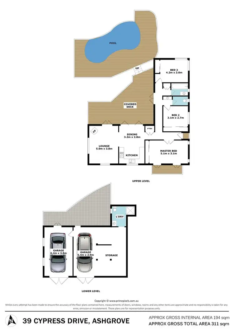 Floorplan of Homely house listing, 39 Cypress Drive, Ashgrove QLD 4060