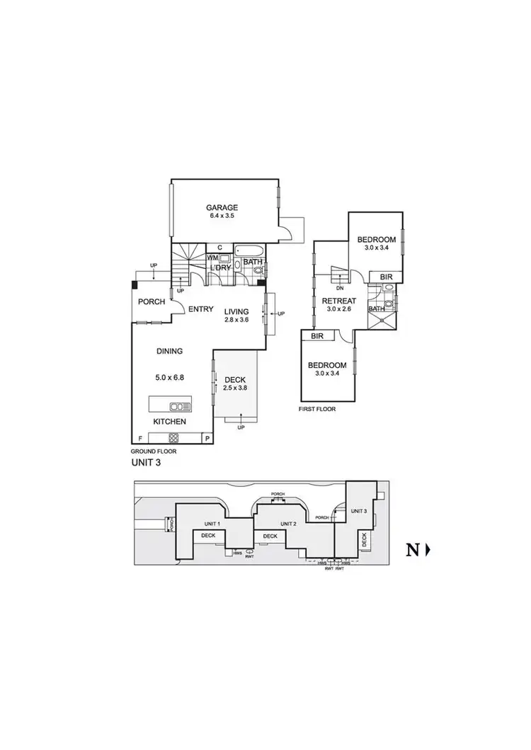 Floorplan of Homely townhouse listing, 1/35 Thea Grove, Doncaster East VIC 3109