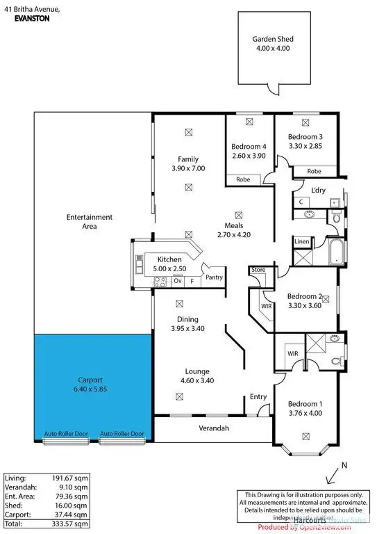 Floorplan of Homely house listing, 41 Britha Avenue, Evanston SA 5116