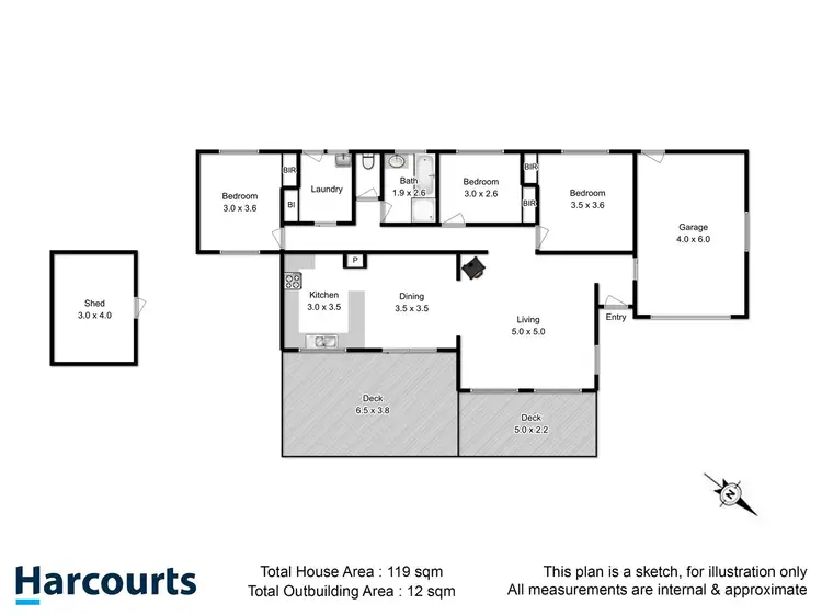 Floorplan of Homely house listing, 6 Sunhaven Court, Midway Point TAS 7171