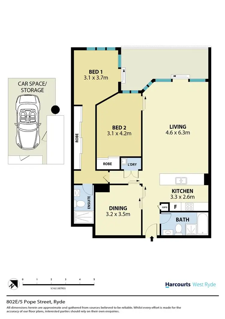 Floorplan of Homely apartment listing, 802E/5 Pope Street, Ryde NSW 2112