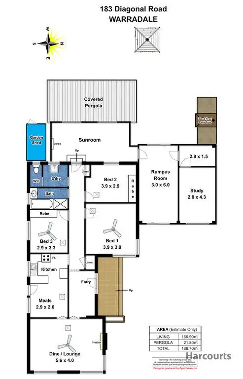 Floorplan of Homely house listing, 183 Diagonal Road, Warradale SA 5046