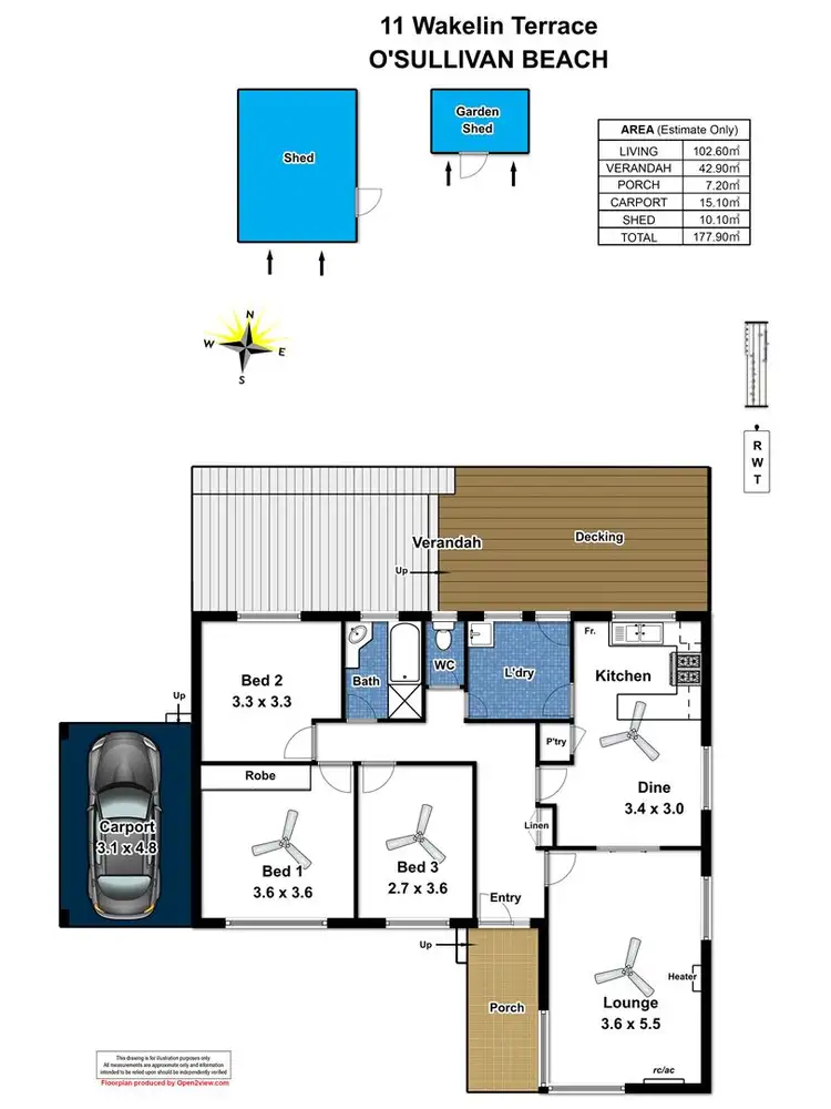Floorplan of Homely house listing, 11 Wakelin Terrace, O'sullivan Beach SA 5166
