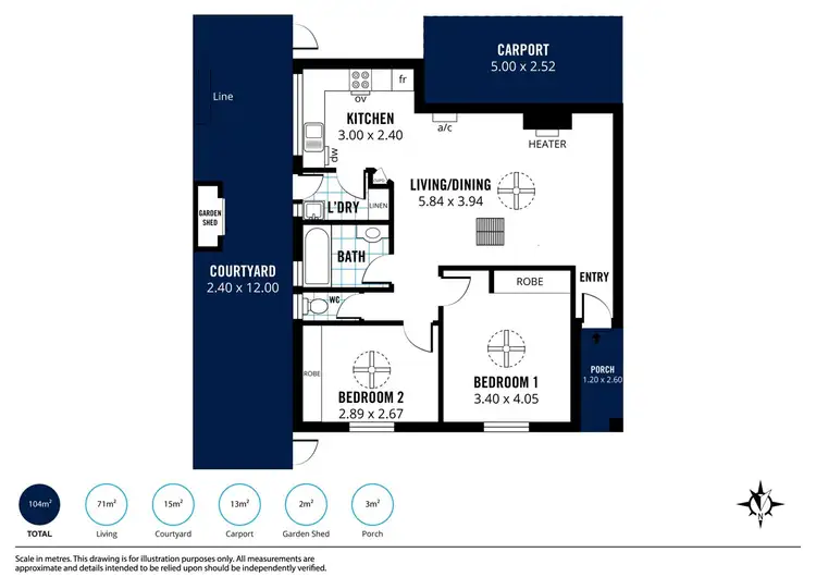 Floorplan of Homely unit listing, 1/93 Morgan Avenue, Daw Park SA 5041