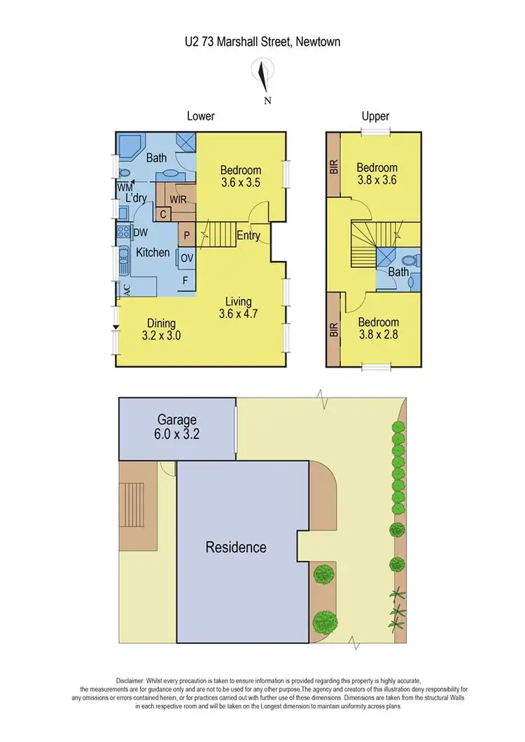 Floorplan of Homely townhouse listing, 2/73 Marshall Street, Newtown VIC 3220