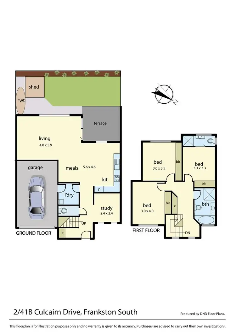 Floorplan of Homely townhouse listing, 2/41B Culcairn Drive, Frankston South VIC 3199