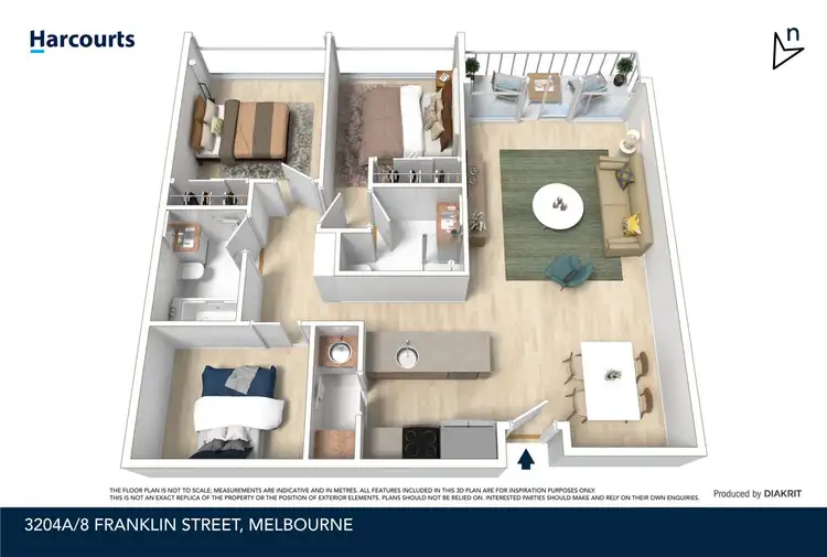 Floorplan of Homely apartment listing, 3204A/8 Franklin Street, Melbourne VIC 3000