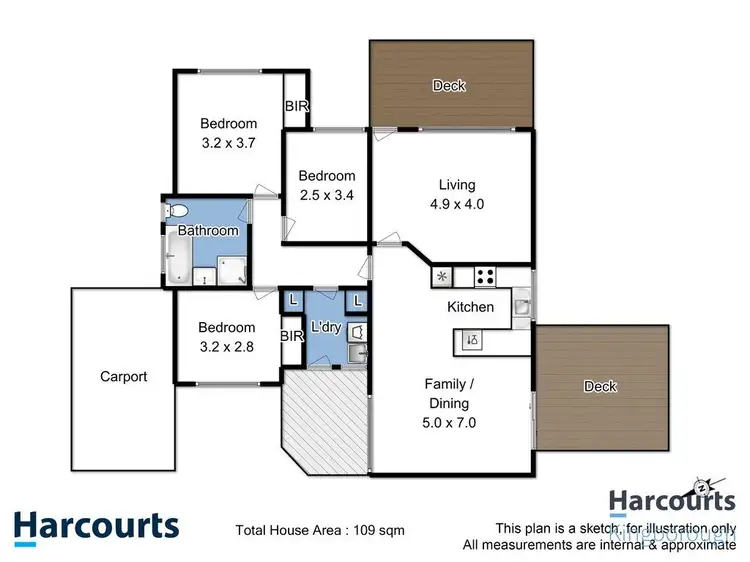 Floorplan of Homely unit listing, 1/117 Willowbend Road, Kingston TAS 7050