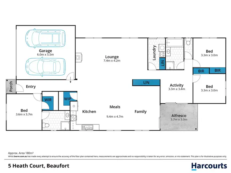 Floorplan of Homely house listing, 5 Heath Court, Beaufort VIC 3373