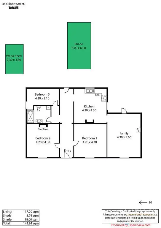 Floorplan of Homely house listing, 44 Gilbert Street, Tarlee SA 5411