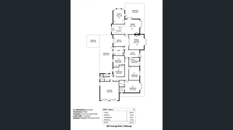Floorplan of Homely house listing, 259 Toolunga Road, Yattalunga SA 5114