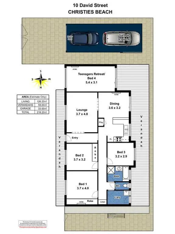 Floorplan of Homely house listing, 10 David Street, Christies Beach SA 5165