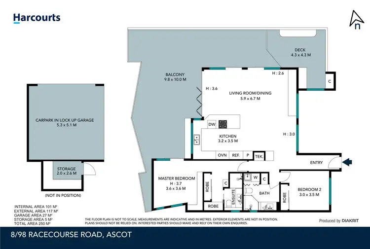 Floorplan of Homely unit listing, 8/98 Racecourse Road, Ascot QLD 4007