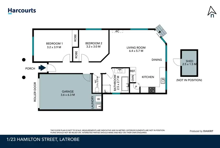 Floorplan of Homely unit listing, 1/23 Hamilton Street, Latrobe TAS 7307