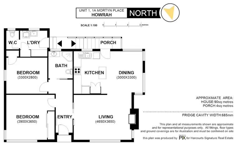 Floorplan of Homely villa listing, 1/1a Mortyn Place, Howrah TAS 7018