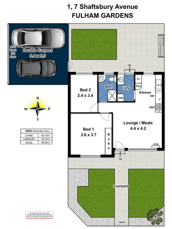 Floorplan of Homely unit listing, 1/7 Shaftsbury Avenue, Fulham Gardens SA 5024
