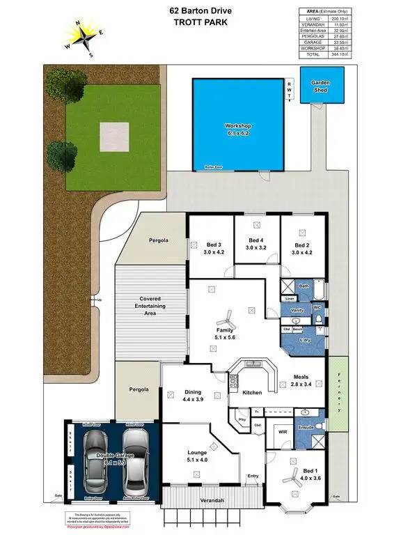 Floorplan of Homely house listing, 62 Barton Drive, Trott Park SA 5158