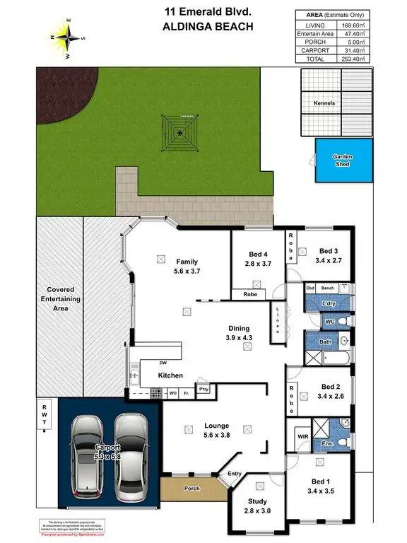 Floorplan of Homely house listing, 11 Emerald Boulevard, Aldinga Beach SA 5173
